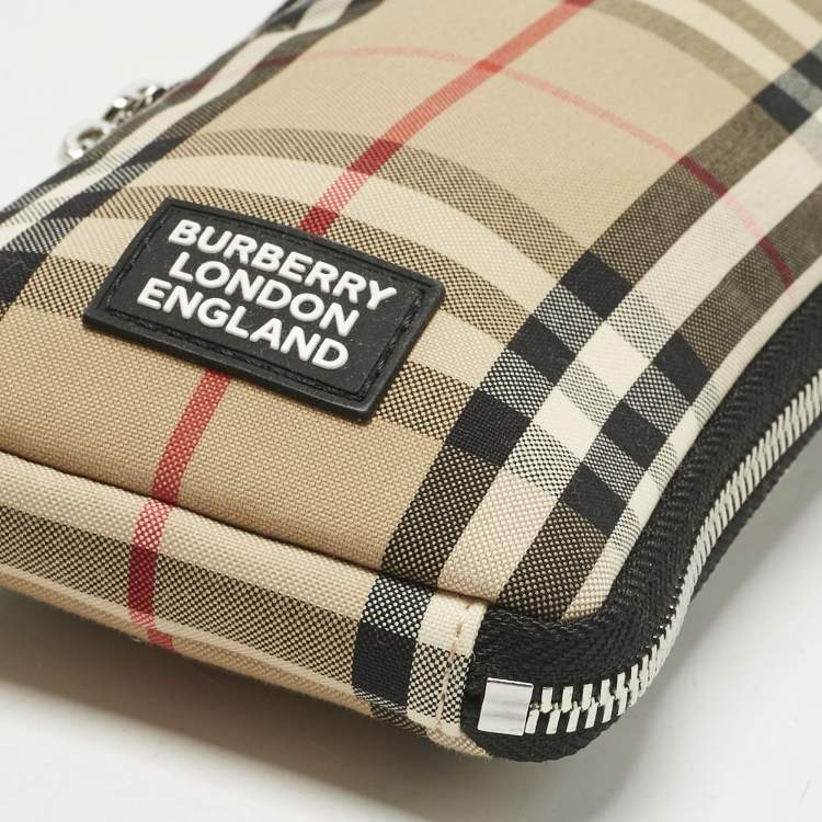Pre Owned Burberry Beige Vintage Check Canvas Phone Case
