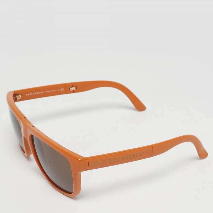 Pre Owned Burberry Orange/Brown B 4106 Folding Square Sunglasses