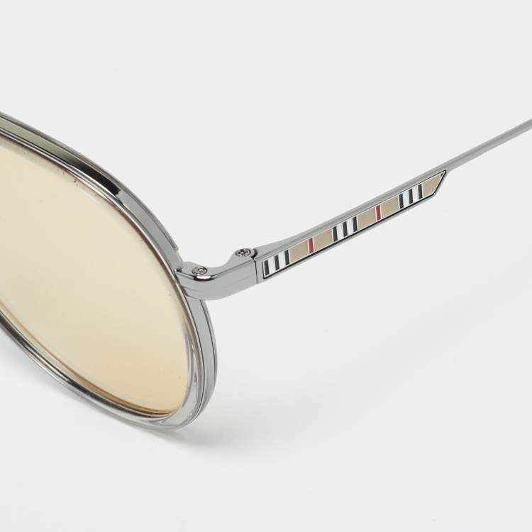 Pre Owned Burberry Yellow B 3125 Oliver Aviator Sunglasses