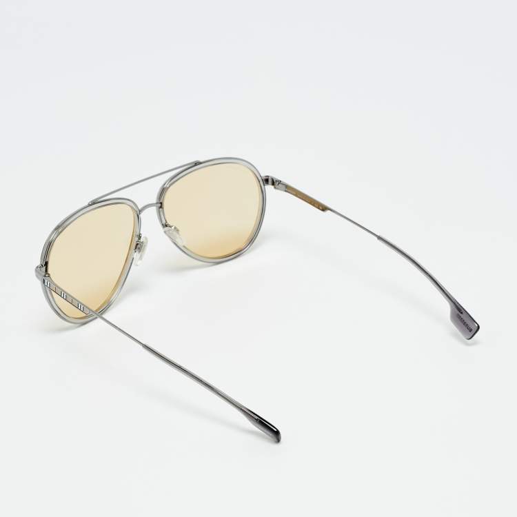 Pre Owned Burberry Yellow B 3125 Oliver Aviator Sunglasses