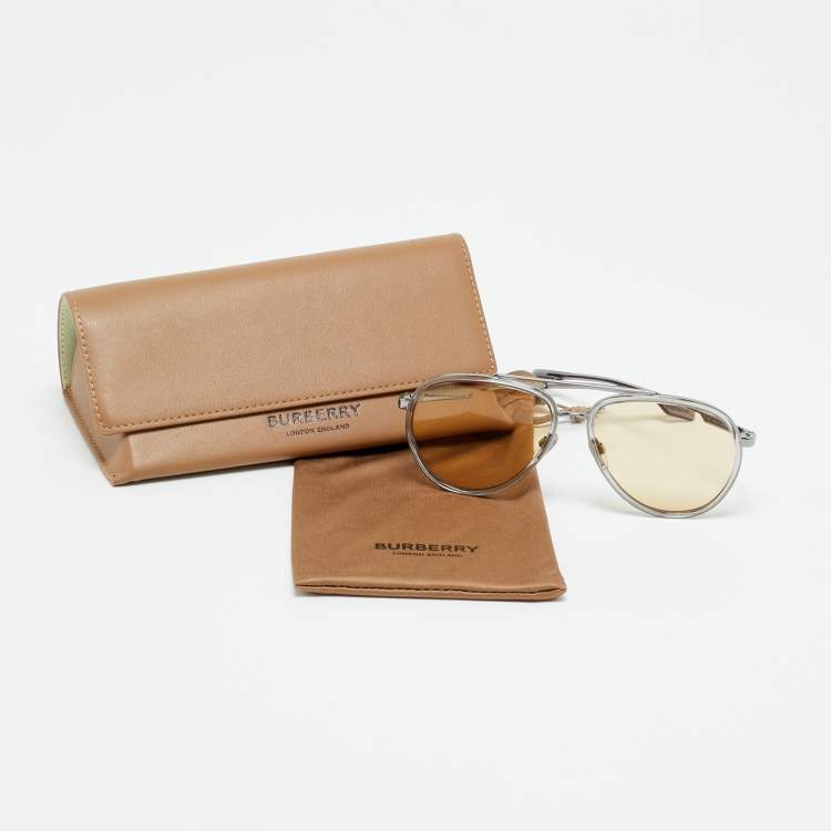 Pre Owned Burberry Yellow B 3125 Oliver Aviator Sunglasses