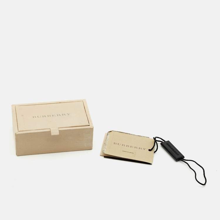مملوكة مسبقًا Burberry Iconic Classic Nova Palladium Plated Metal Cufflinks