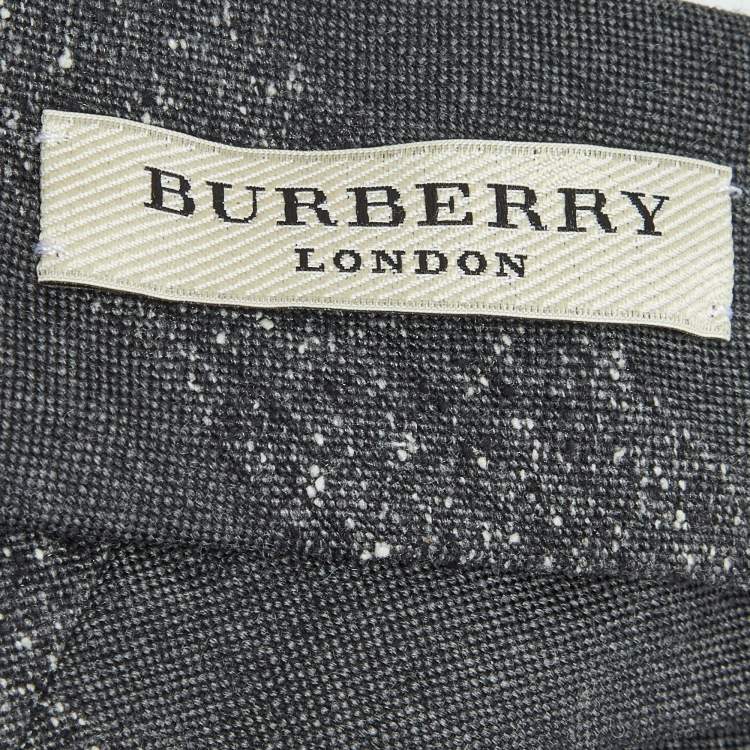 Pre Owned Burberry Grey Diagonal Stripe Jacquard Tie 