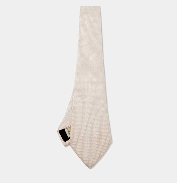 مملوكة مسبقًا Burberry Light Pink Patterned Silk Tie