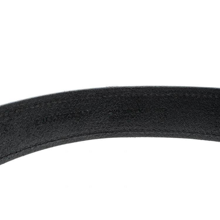 Pre Owned Burberry Black Leather Buckle Belt 80cm