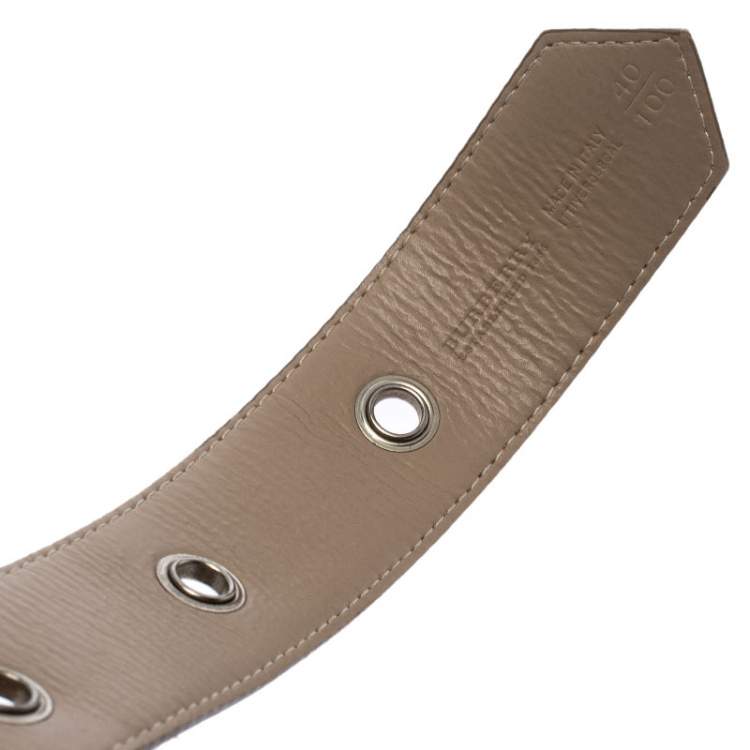 Pre Owned Burberry Beige Nova Check Coated Canvas Buckle Belt 100CM