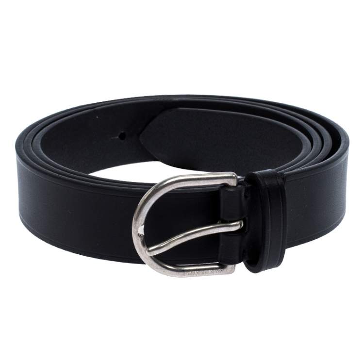 Burberry Black sale Wide Leather Belt 100 cm