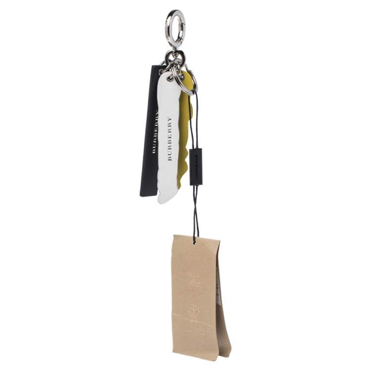 Pre Owned Burberry Multicolor Leather Script Collage Key Charm