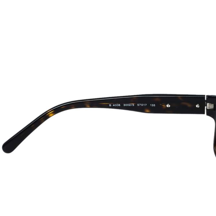 Pre Owned Burberry Dark Havana/ Brown B 4006 Rectangular Sunglasses
