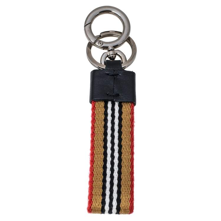 Pre Owned Burberry Archive Beige Icon Stripe Key Ring