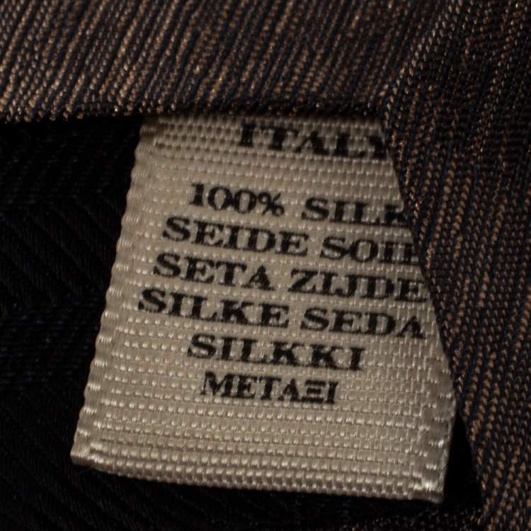 Pre Owned Burberry Metallic Brown London Silk Tie