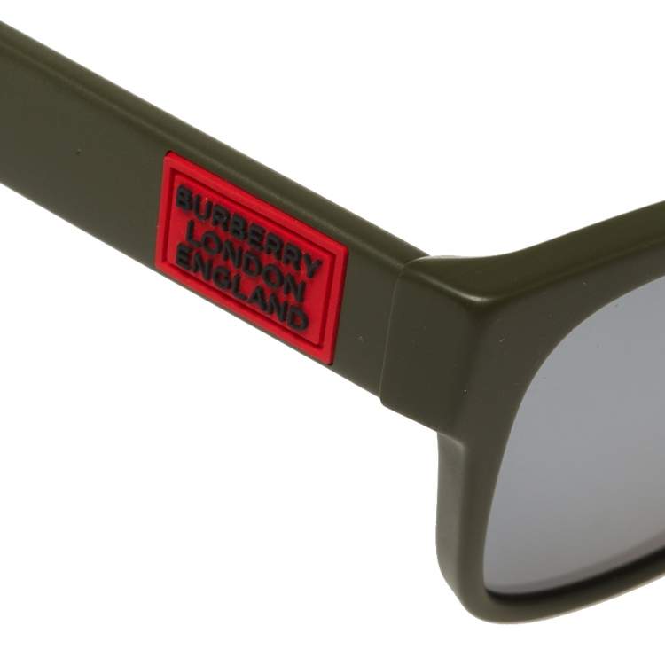 Pre Owned Burberry Green/ Grey 4309 Wayfarer Sunglasses