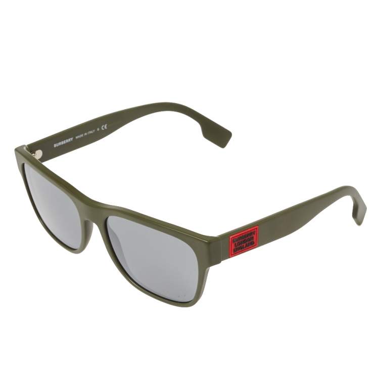 Pre Owned Burberry Green/ Grey 4309 Wayfarer Sunglasses