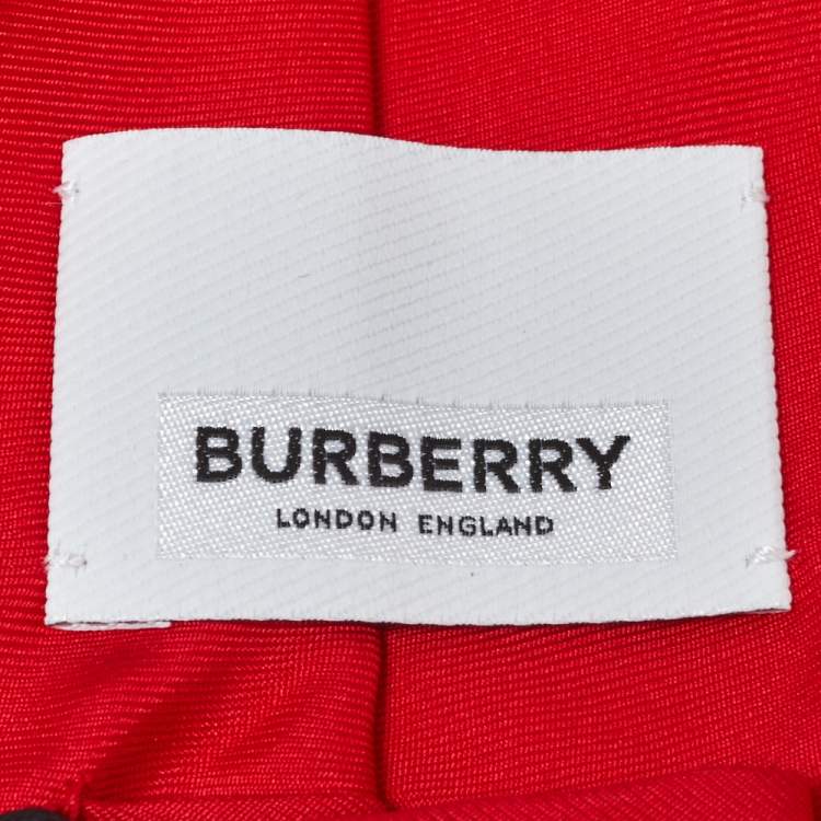 Pre Owned Burberry Bright Red Classic Cut Silk Tie