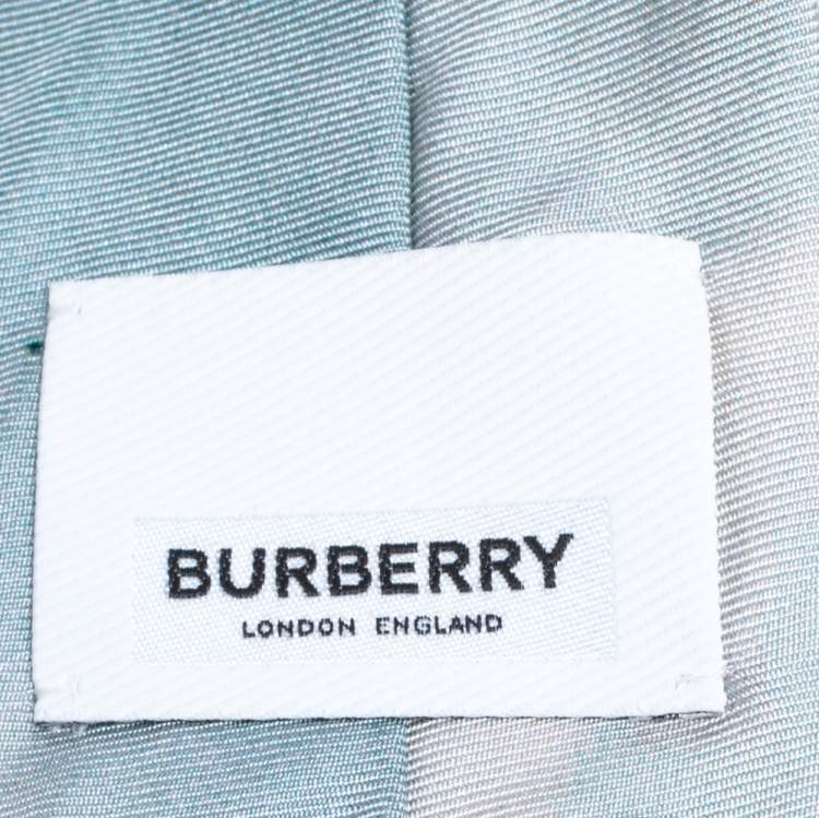 Pre Owned Burberry Deep Teal Sea Print Silk Tie