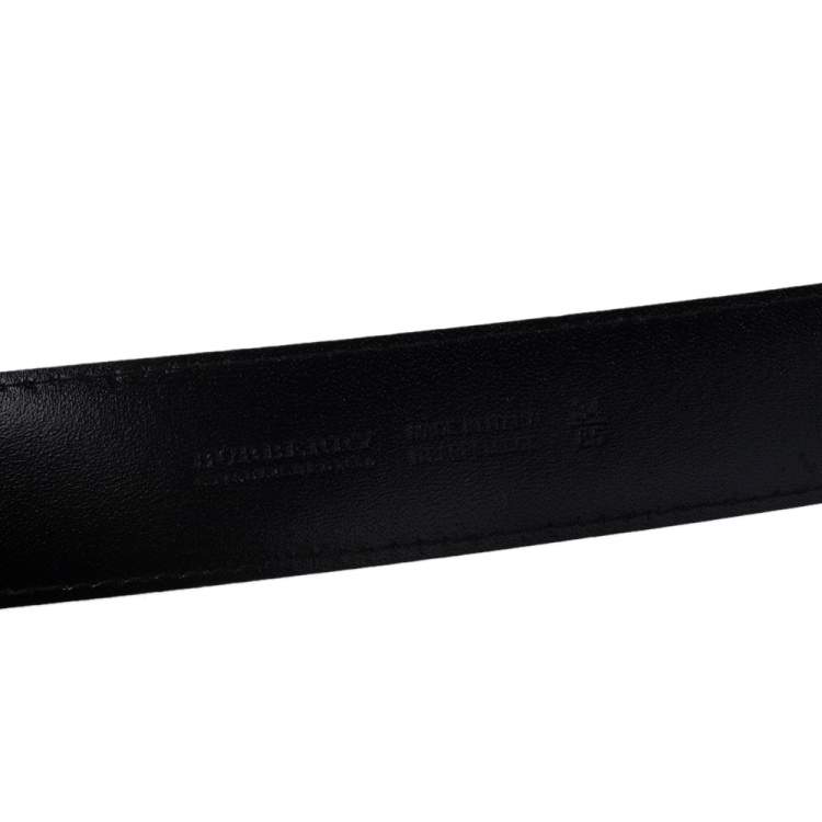 Pre Owned Burberry Black Beat Check PVC Belt 85CM