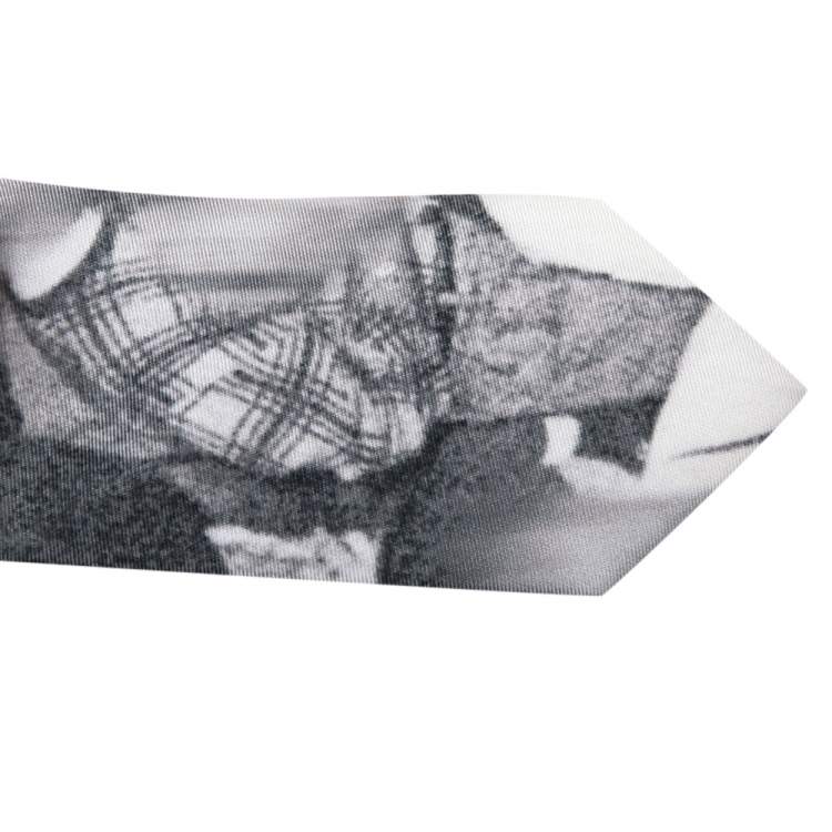 Pre Owned Burberry Grey Rave Print Classic Cut Silk Tie