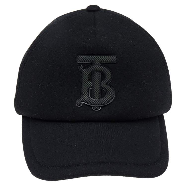 Burberry Black TB Monogram Detail Modal And Leather Trucker Cap M Burberry  | TLC