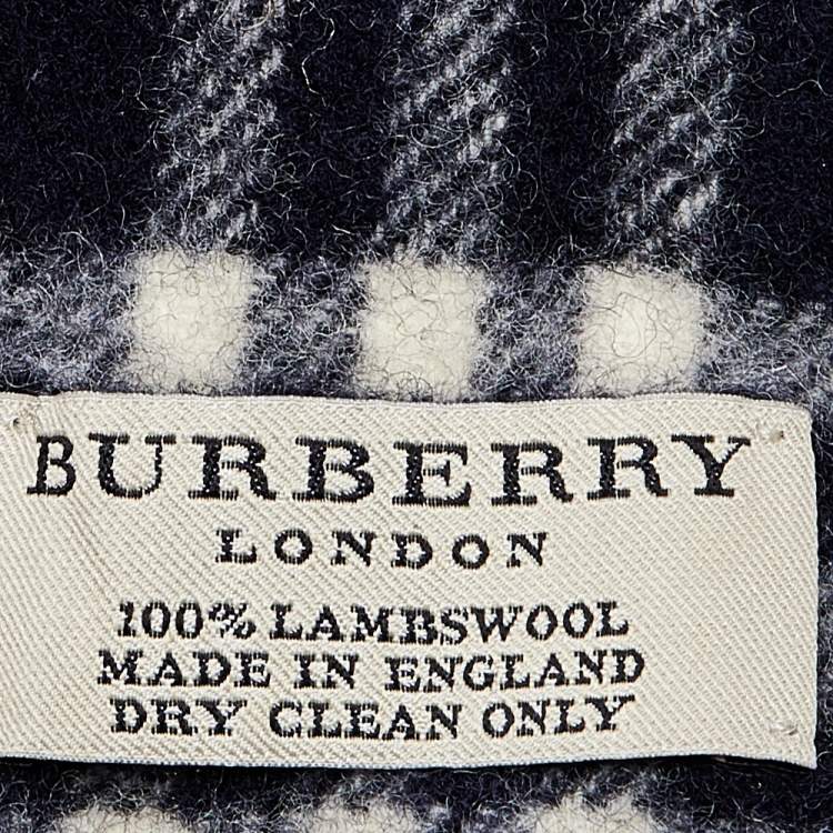 Pre Owned Burberry Black Castleford Check Lambwool Scarf