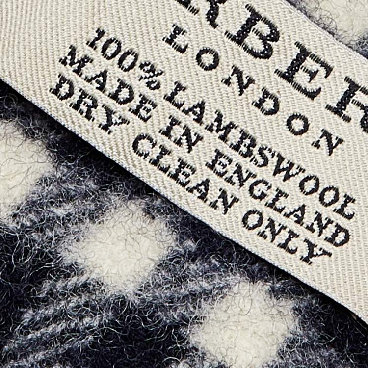 Pre Owned Burberry Black Castleford Check Lambwool Scarf