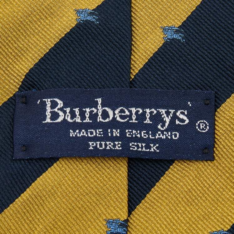Pre Owned Burberry Two Tone Diagonal Striped Silk Tie