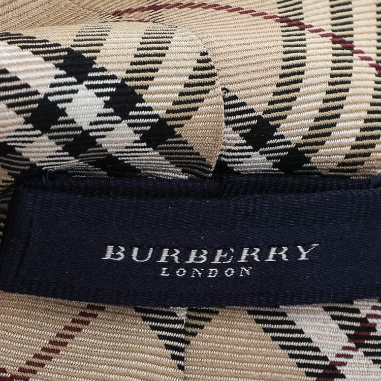 Pre Owned Burberry Beige Nova Check Silk Tie