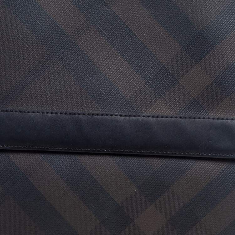 Pre Owned Burberry Dark Brown/Black Smoke Check PVC iPad Cover