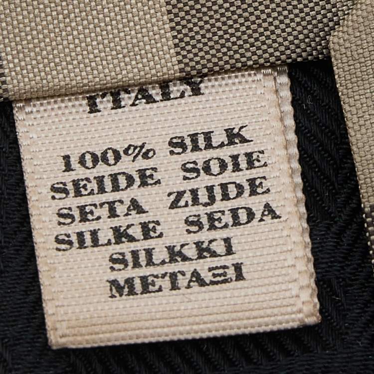Pre Owned Burberry Beige Nova Check Printed Silk Tie 