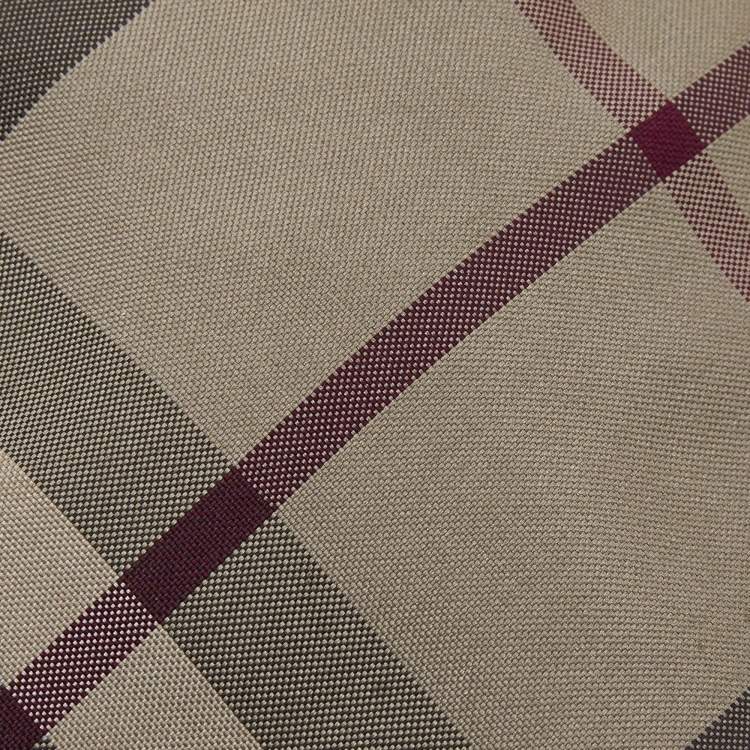 Pre Owned Burberry Beige Nova Check Printed Silk Tie 