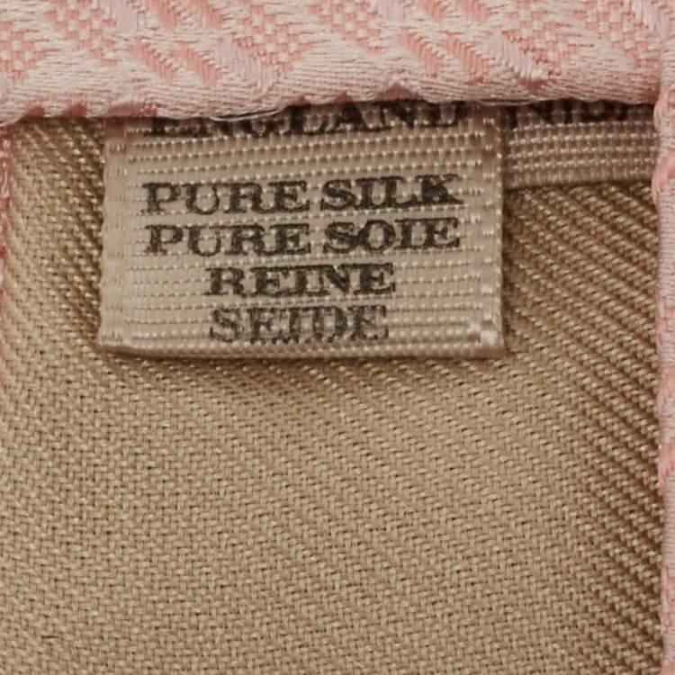 Pre Owned Burberry Pink Jacquard Silk Traditional Tie 
