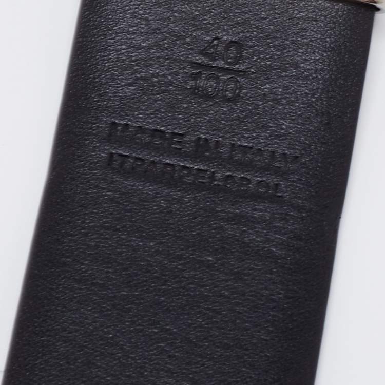 Pre Owned Burberry Burgundy/Black Leather Clarke Reversible Belt 100CM