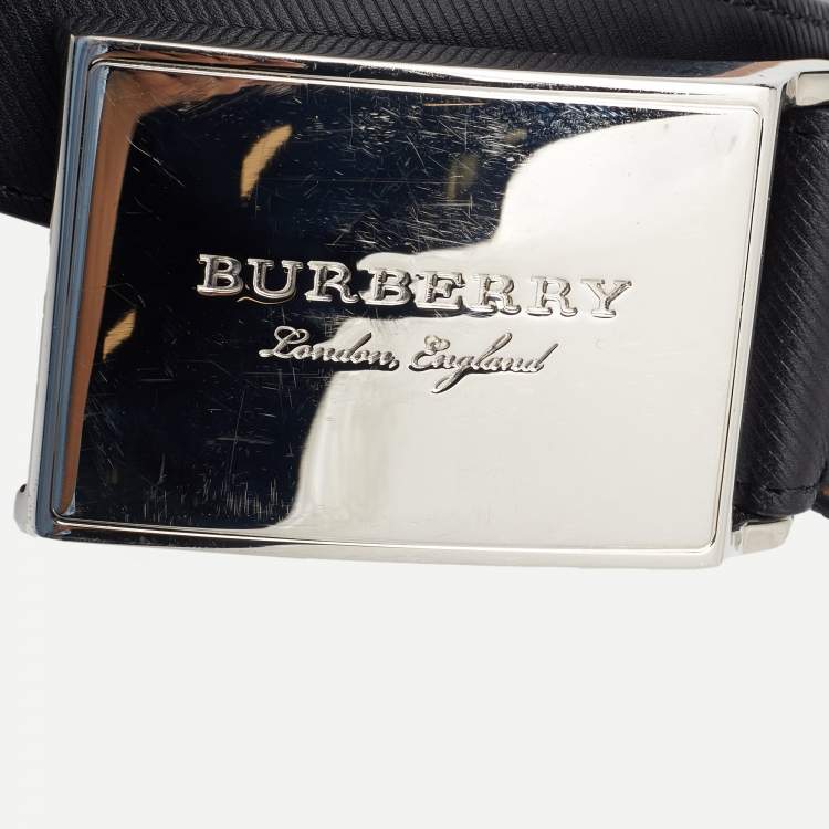 Pre Owned Burberry Black Leather Waist Belt 110 CM