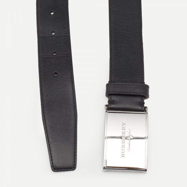 Pre Owned Burberry Black Leather Waist Belt 110 CM