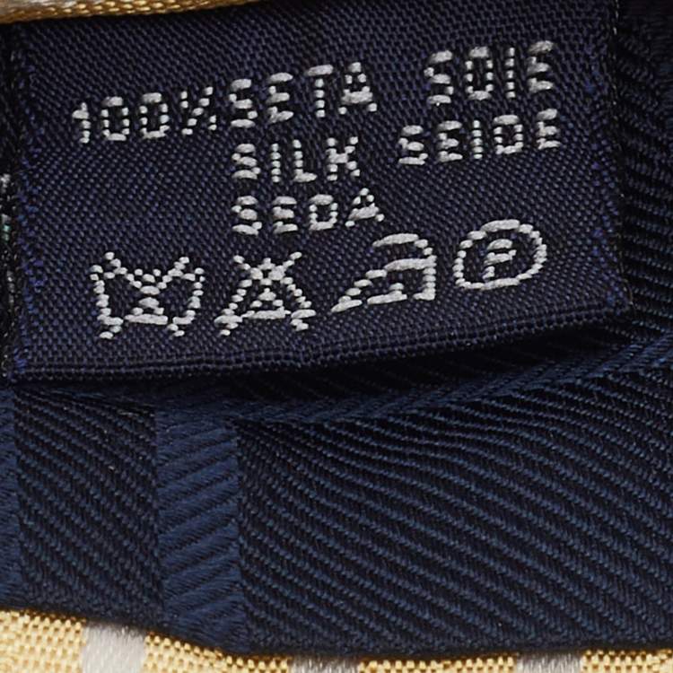 Pre Owned Burberry Yellow Striped Silk Traditional Tie