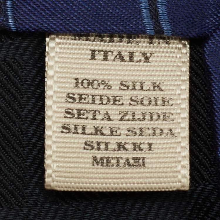 Pre Owned Burberry  Blue Patterned Jacquard Silk Tie