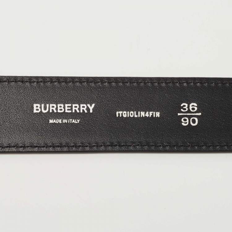 Pre Owned Burberry Brown TB Monogram Coated Canvas Buckle Belt 90CM