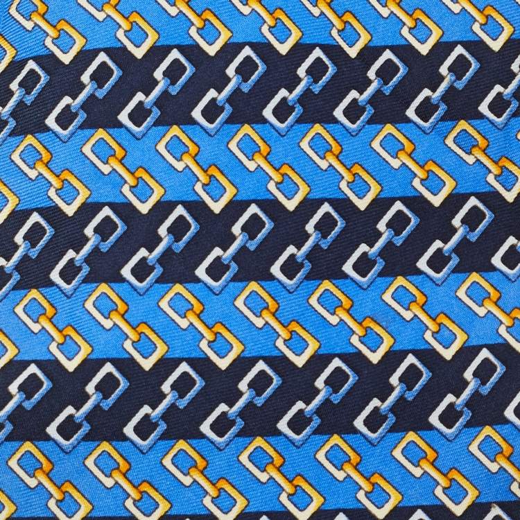Pre Owned Burberrys Vintage Link Print Silk Tie