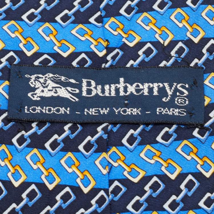 Pre Owned Burberrys Vintage Link Print Silk Tie