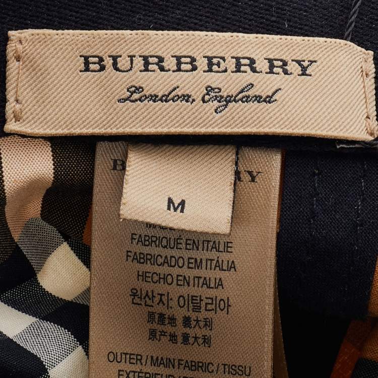 Pre Owned Burberry Beige Vintage Check Cotton Baseball Cap M