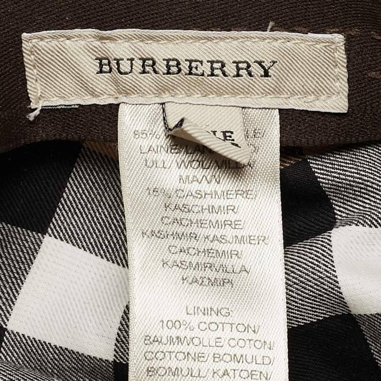 Pre Owned Burberry Beige Logo Embroidered Wool & Cashmere Baseball Cap One Size