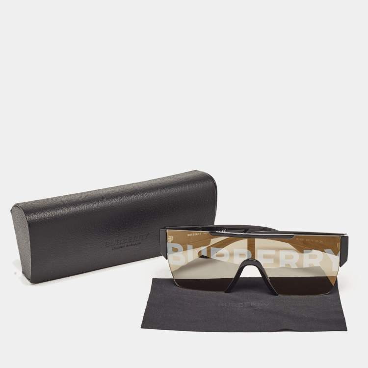 Pre Owned Burberry Black BE 4291 Reflective Sunglasses