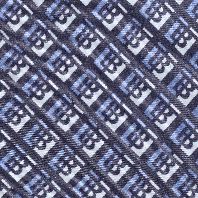 Pre Owned Burberry Blue Monogram Print Silk Tie 