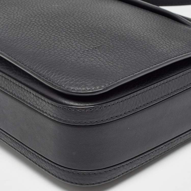 Pre Owned Burberry Black Leather Small Olympia Messenger Bag