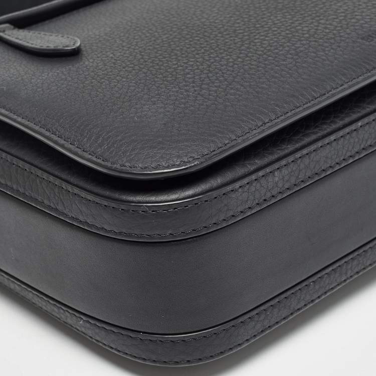Pre Owned Burberry Black Leather Small Olympia Messenger Bag