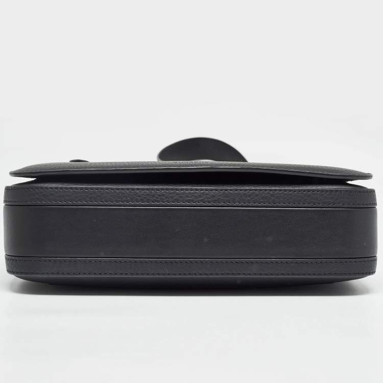 Pre Owned Burberry Black Leather Small Olympia Messenger Bag