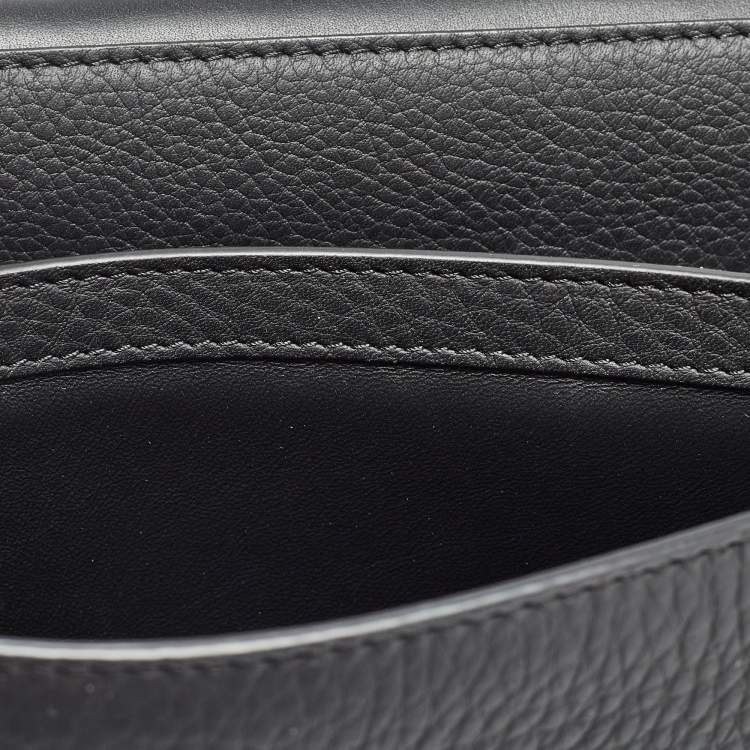 Pre Owned Burberry Black Leather Small Olympia Messenger Bag