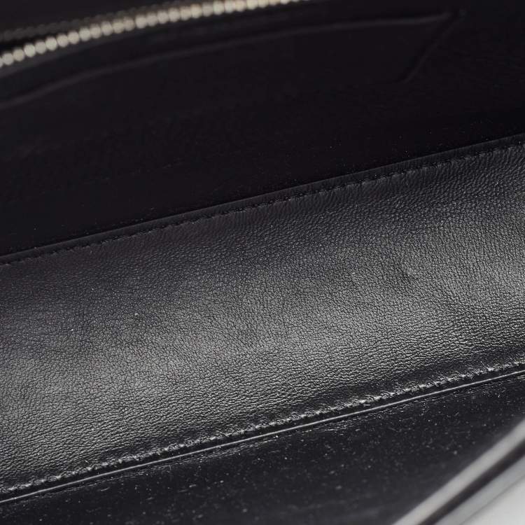 Pre Owned Burberry Black Leather Small Olympia Messenger Bag