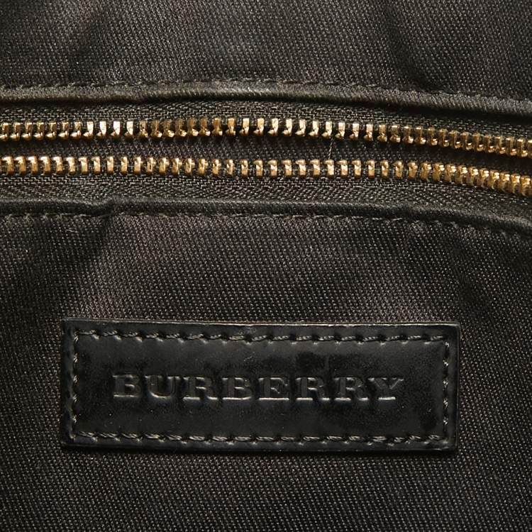 Pre Owned Burberry Smoked Check Coated Canvas and Leather The Barrow Briefcase Bag