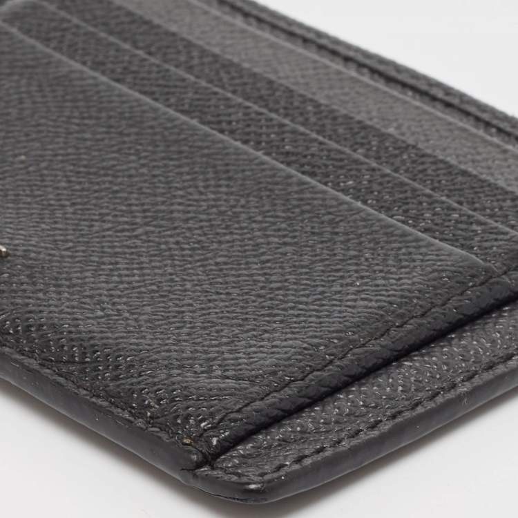 Pre Owned Burberry Black/Grey Leather Card Holder