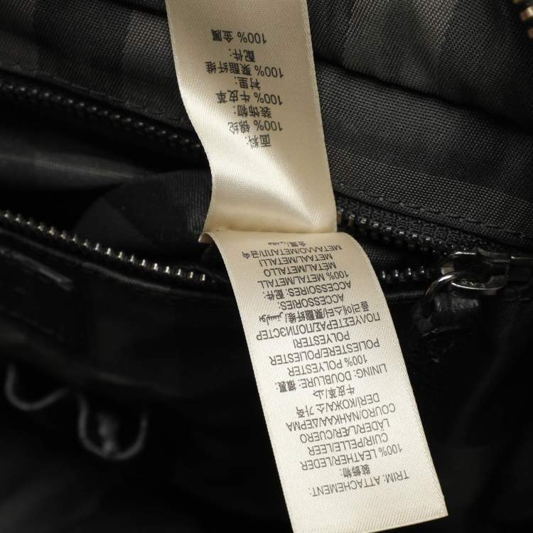 Pre Owned Burberry Black Leather and Nylon Laptop Bag